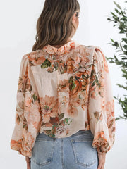 Women's Floral Button Up Blouse
