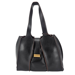 Eloise Black Leather Shoulder Bag