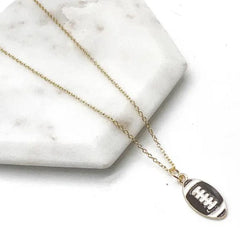 Enamel Football Charm Necklace Gameday