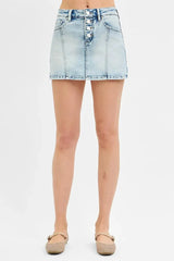 Full Size/Plus Size High Rise Button Down Skorts by RISEN Jeans