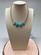 3mm Sterling Pearls and Peruvian Amazonite - 14 inch choker