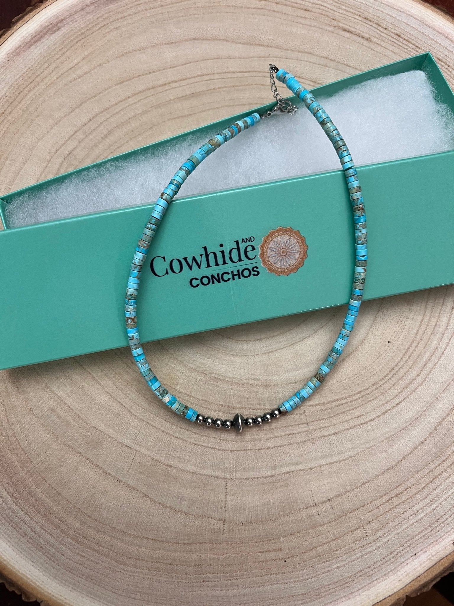 4mm Sterling Pearls and Sterling Saucer Accent Bead Turquoise Choker - 14 inch 4mm Sterling Pearls and Sterling Saucer Accent Bead Turquoise Choker - 14 inch