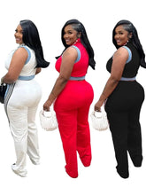 2 Pieces Women's Sets 2025 Spring Summer Denim Sleeveless Suit Tops And Wide Leg Pants Suits Two Piece Set Tracksuit Outfit