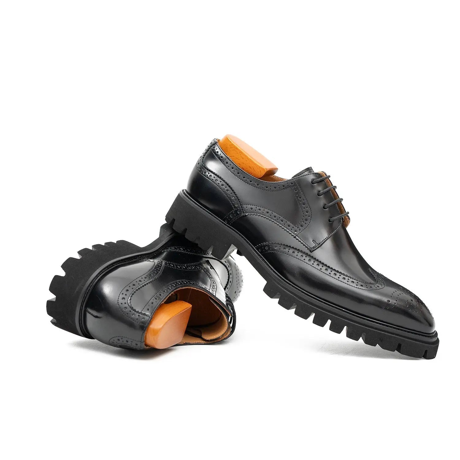 Black derby brogue shoes Black derby brogue shoes