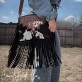 The Gambler Cowhide Fringe Purse