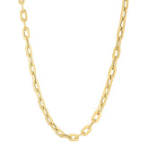Oval Domed Paperclip Necklace in 14K Yellow Gold