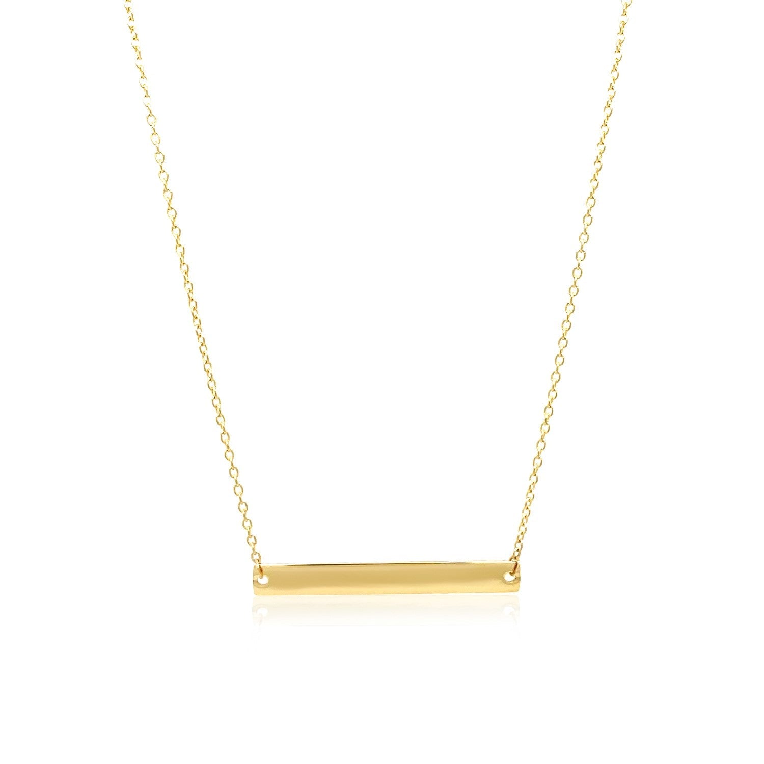 14k Yellow Gold Smooth Flat Horizontal Bar Style Necklace 14k Yellow Gold Smooth Flat Horizontal Bar Style Necklace