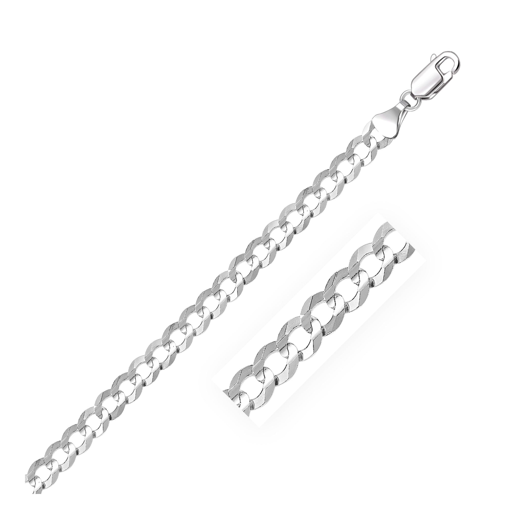 14k White Gold Solid Curb Bracelet (5.70 mm) 14k White Gold Solid Curb Bracelet (5.70 mm)
