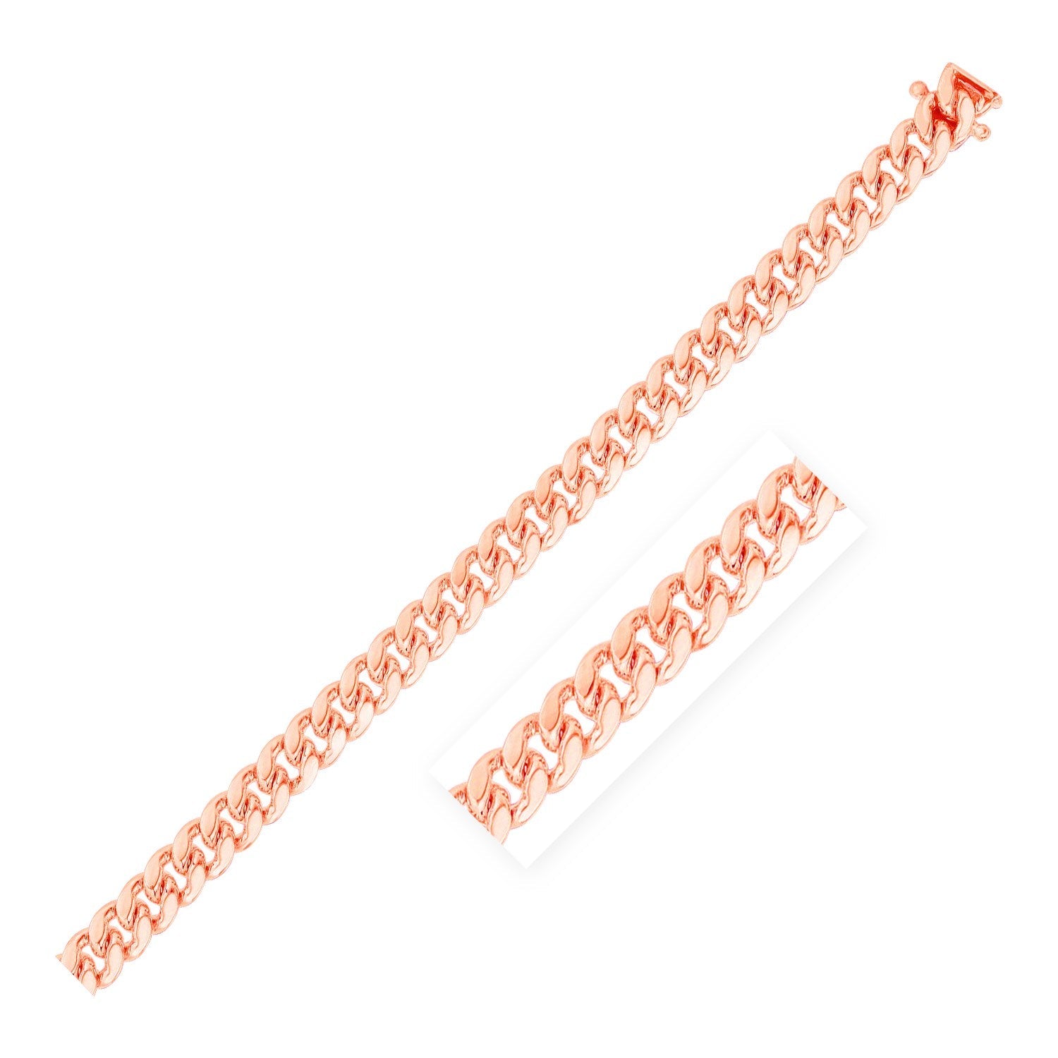 14k Rose Gold Classic Miami Cuban Solid Chain (6.10 mm) 14k Rose Gold Classic Miami Cuban Solid Chain (6.10 mm)