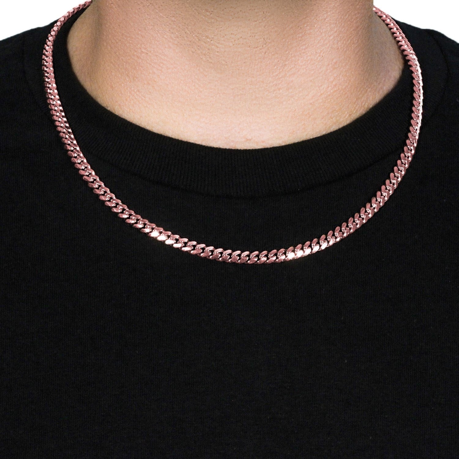 14k Rose Gold Classic Miami Cuban Solid Chain (6.10 mm) 14k Rose Gold Classic Miami Cuban Solid Chain (6.10 mm)