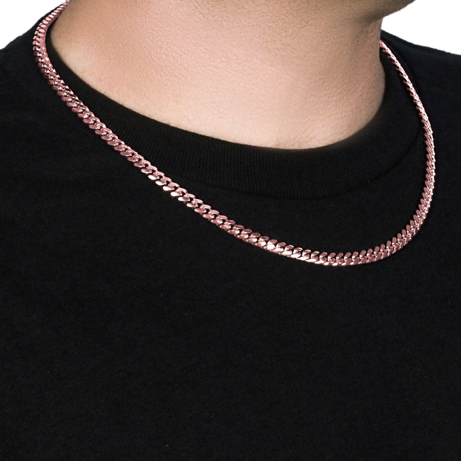 14k Rose Gold Classic Miami Cuban Solid Chain (6.10 mm) 14k Rose Gold Classic Miami Cuban Solid Chain (6.10 mm)