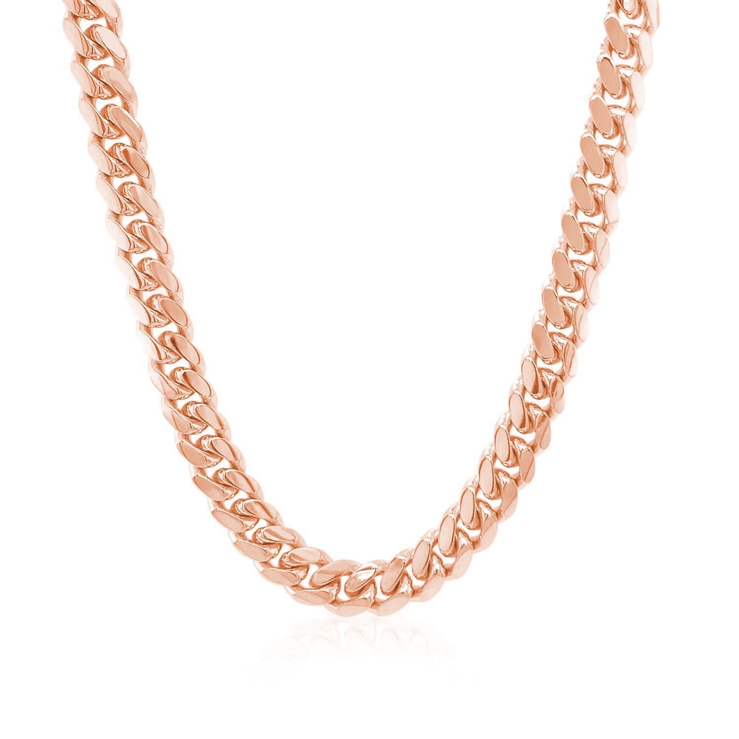 14k Rose Gold Classic Miami Cuban Solid Chain (6.10 mm) 14k Rose Gold Classic Miami Cuban Solid Chain (6.10 mm)
