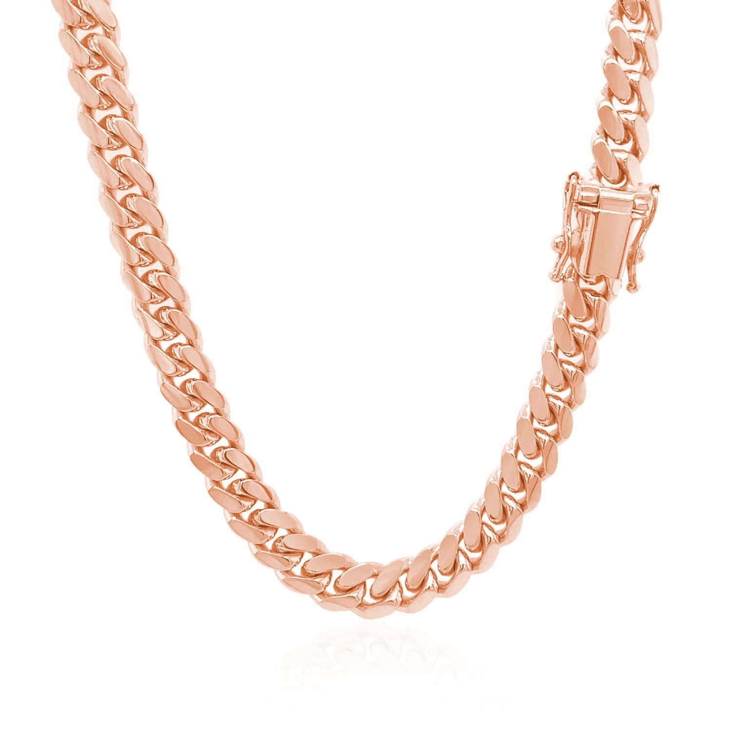 14k Rose Gold Classic Miami Cuban Solid Chain (6.10 mm) 14k Rose Gold Classic Miami Cuban Solid Chain (6.10 mm)