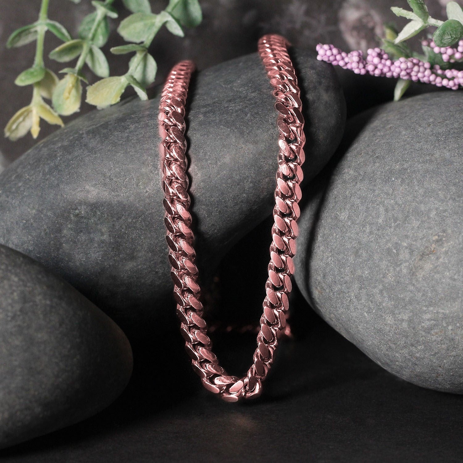 14k Rose Gold Classic Miami Cuban Solid Chain (6.10 mm) 14k Rose Gold Classic Miami Cuban Solid Chain (6.10 mm)