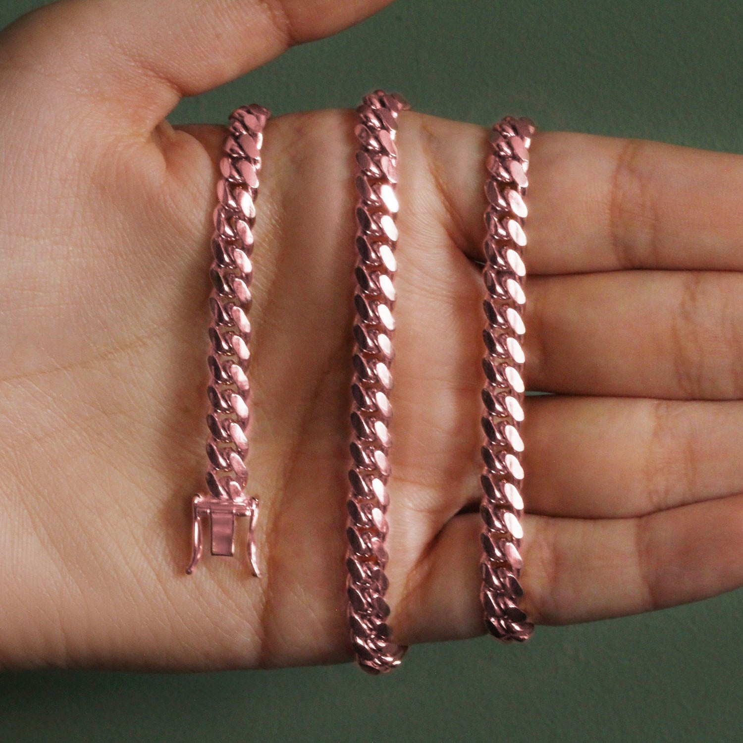 14k Rose Gold Classic Miami Cuban Solid Chain (6.10 mm) 14k Rose Gold Classic Miami Cuban Solid Chain (6.10 mm)