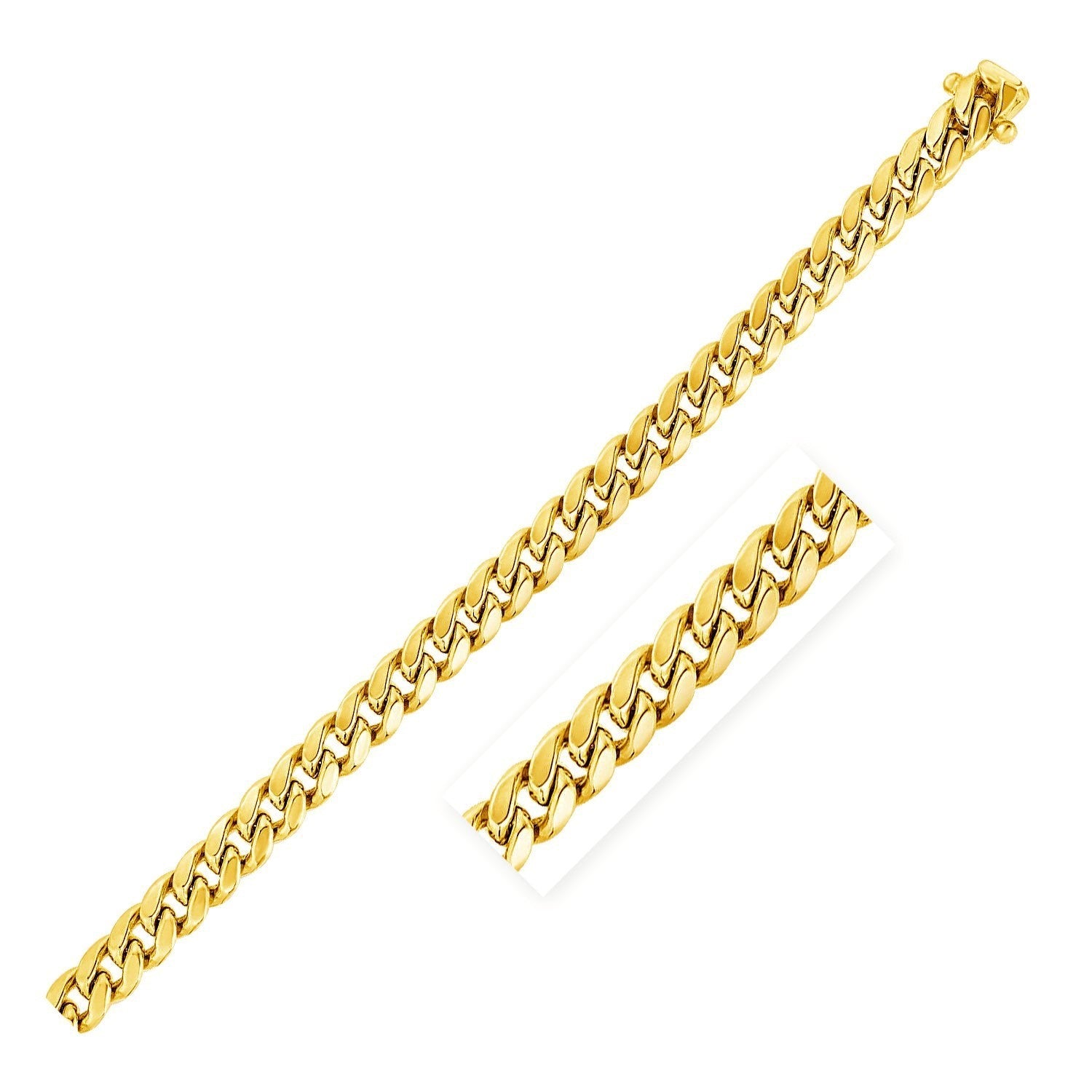 10k Yellow Gold Semi Solid Miami Cuban Bracelet (5.00 mm) 10k Yellow Gold Semi Solid Miami Cuban Bracelet (5.00 mm)