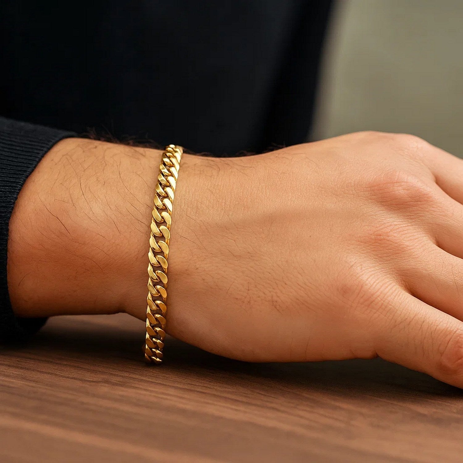 10k Yellow Gold Semi Solid Miami Cuban Bracelet (5.00 mm) 10k Yellow Gold Semi Solid Miami Cuban Bracelet (5.00 mm)