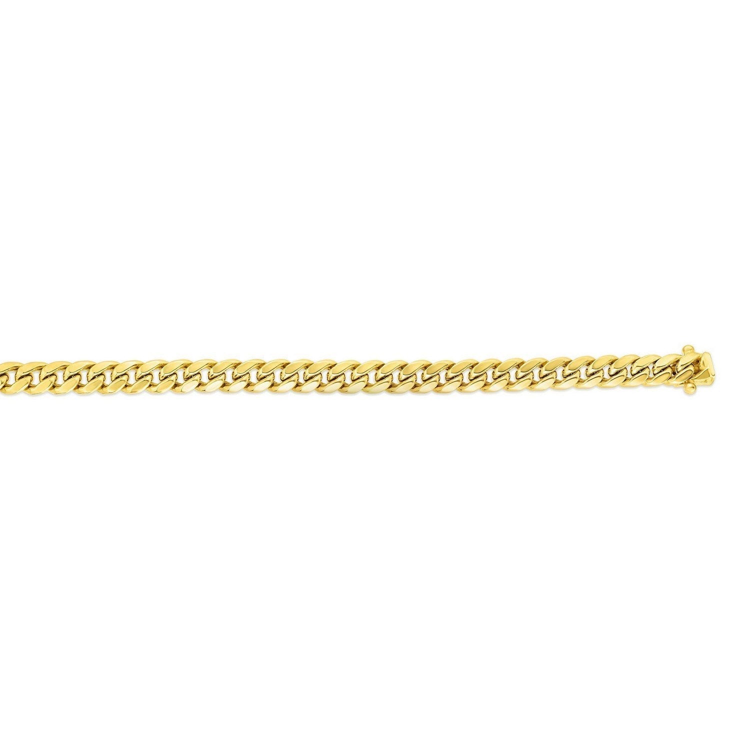 10k Yellow Gold Semi Solid Miami Cuban Bracelet (5.00 mm) 10k Yellow Gold Semi Solid Miami Cuban Bracelet (5.00 mm)