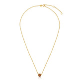 14k Yellow Gold 17 inch Necklace with Round Citrine