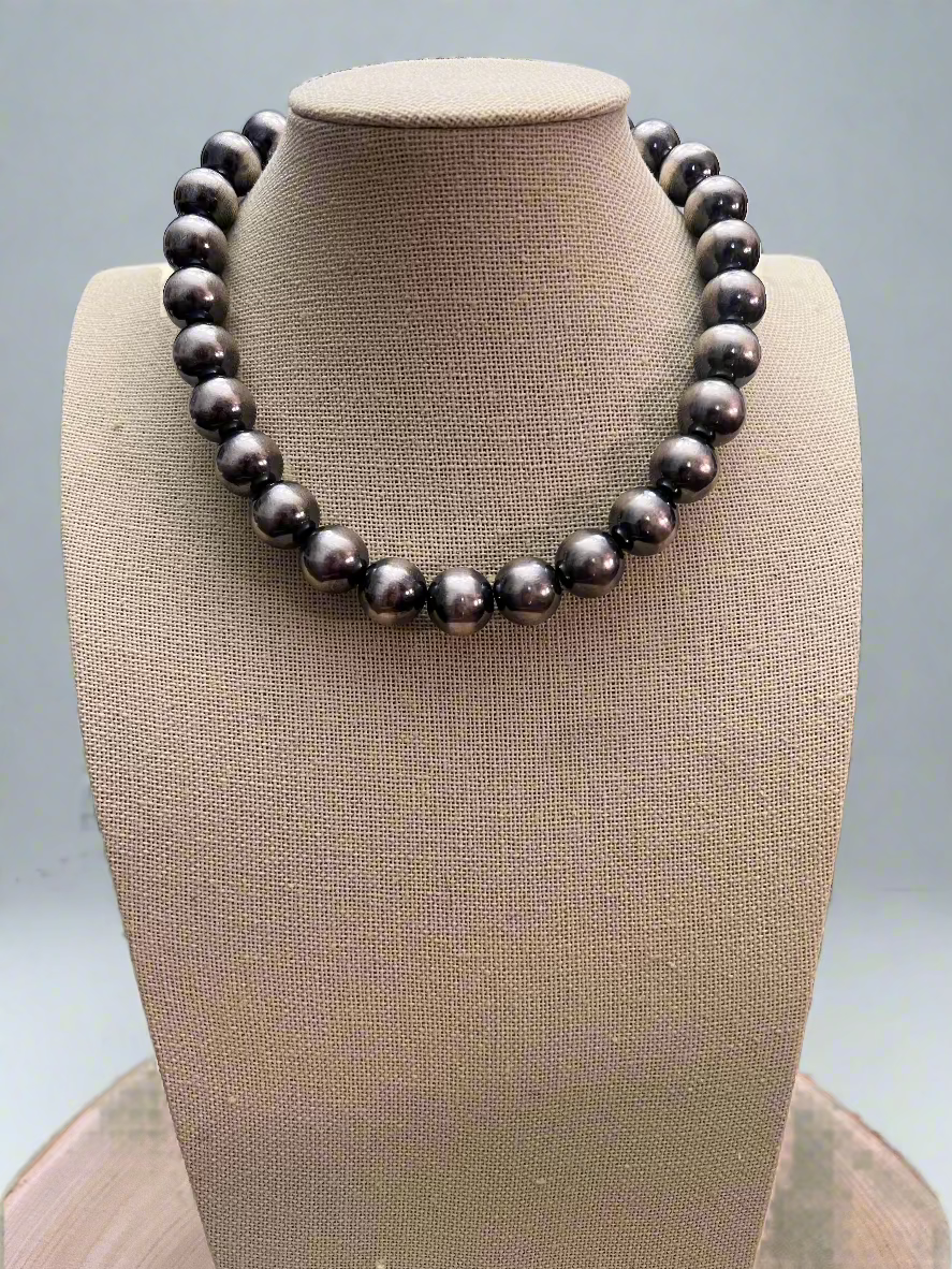 14mm Sterling Silver Pearls Necklace - 16 inch 14mm Sterling Silver Pearls Necklace - 16 inch