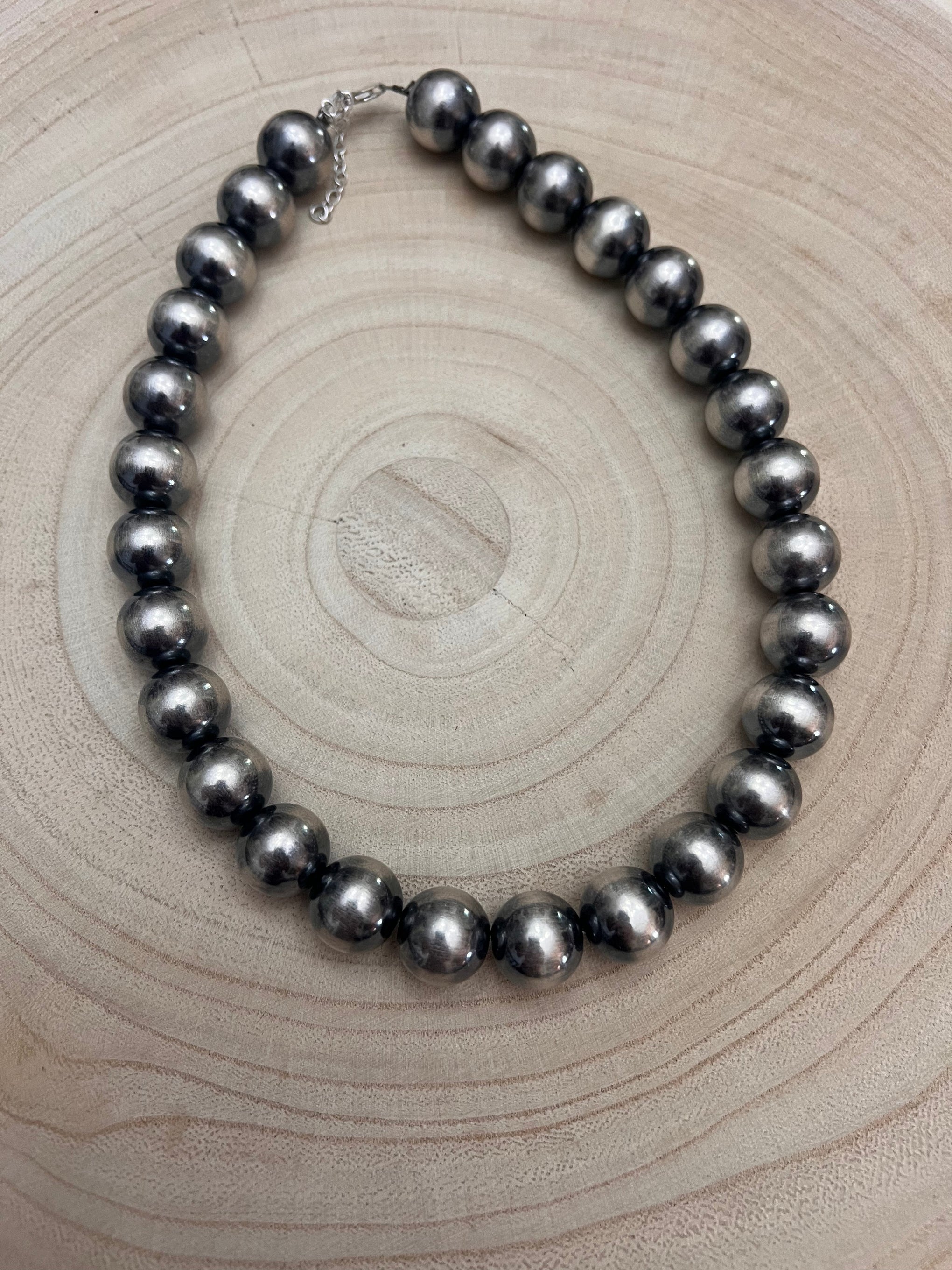 14mm Sterling Silver Pearls Necklace - 16 inch 14mm Sterling Silver Pearls Necklace - 16 inch