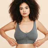 Wilderness Front‑Closure Cotton Bralette - Grey