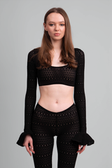 Scarlet Black Lace Knit Set
