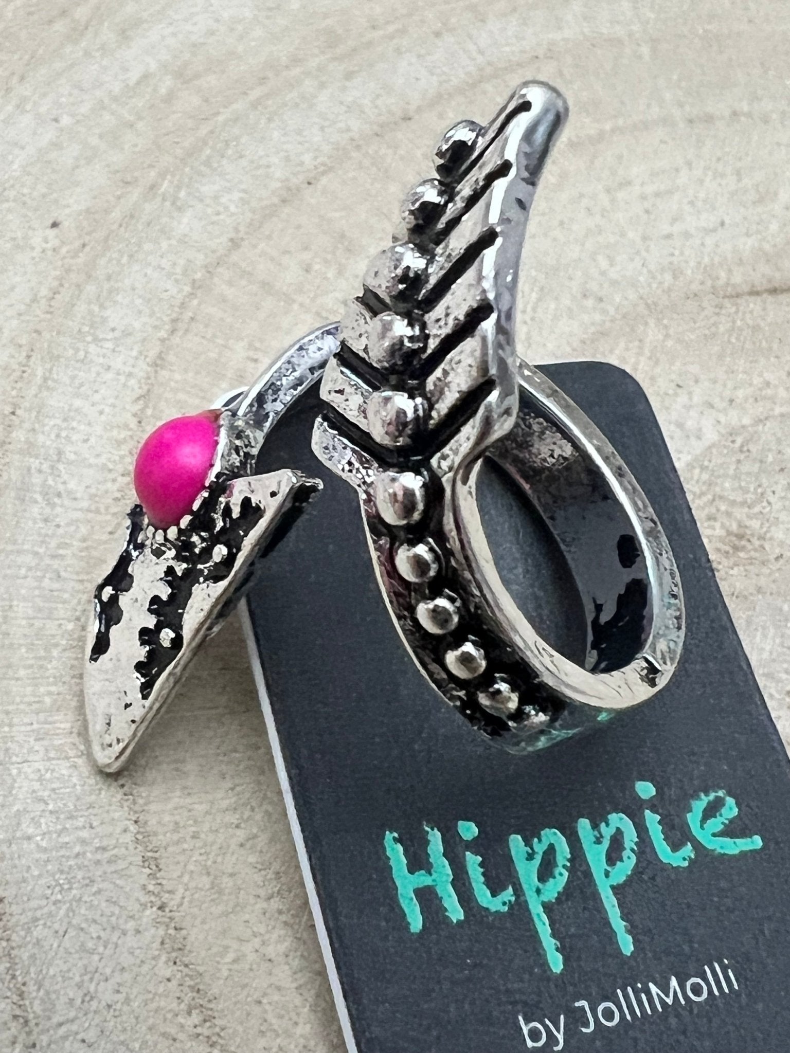 Arrow Head Cuff Ring with Faux Pink Stone Arrow Head Cuff Ring with Faux Pink Stone