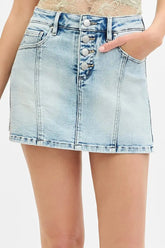 Full Size/Plus Size High Rise Button Down Skorts by RISEN Jeans