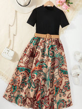 Children's Printed Short Sleeve Dress