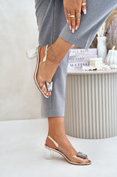 Aureliane Clear Butterfly Heel Sandals