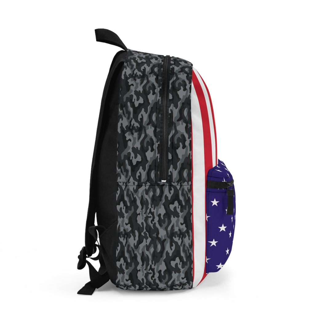 Camo USA Patriotic Back to School - Backpack for Travel, School, & Outdoor Adventures | USA Flag Design | Gifts for Veterans, Holidays, and Events