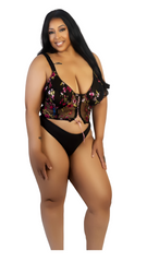 Embroidered Bustier Top & Panty Set