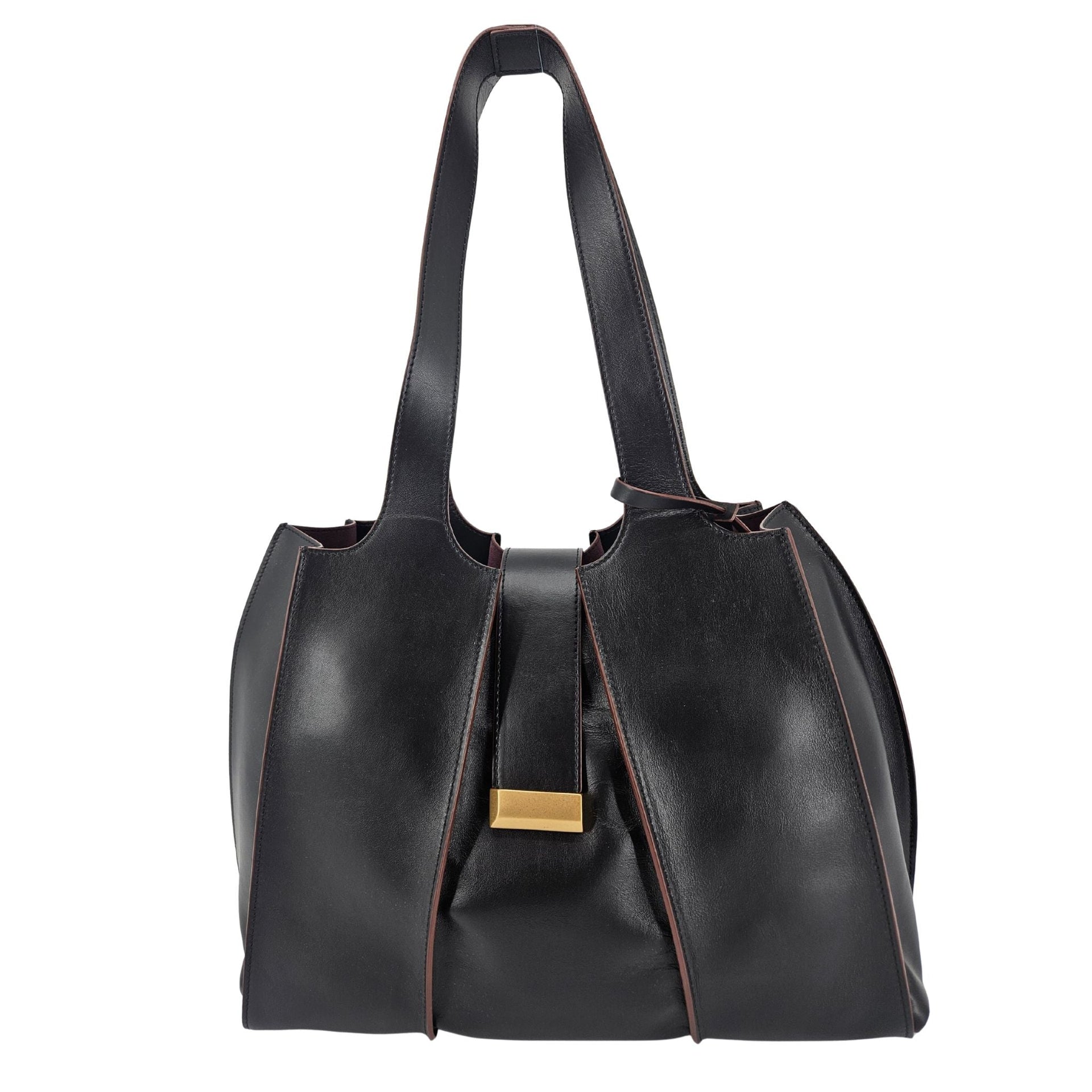 Eloise Black Leather Shoulder Bag