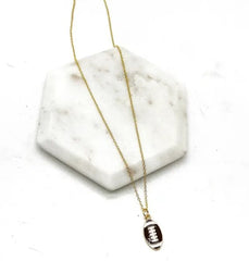 Enamel Football Charm Necklace Gameday