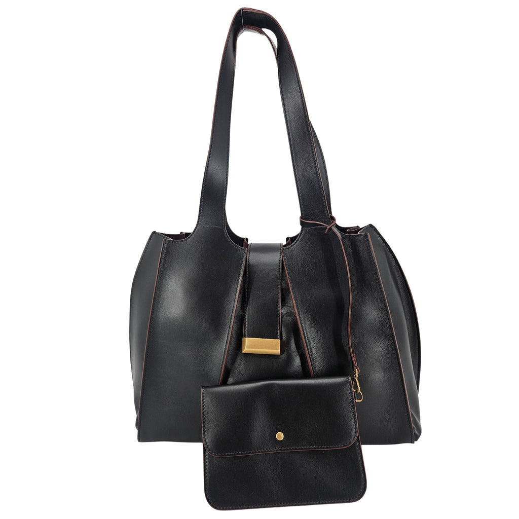 Eloise Black Leather Shoulder Bag