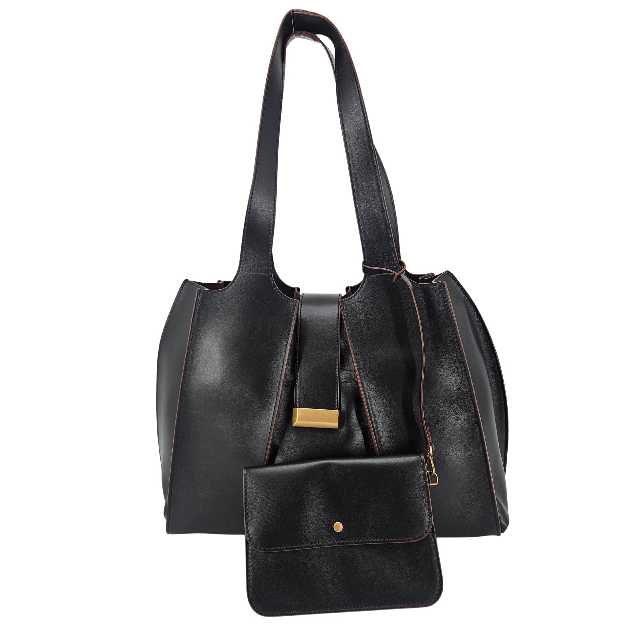 Eloise Black Leather Shoulder Bag
