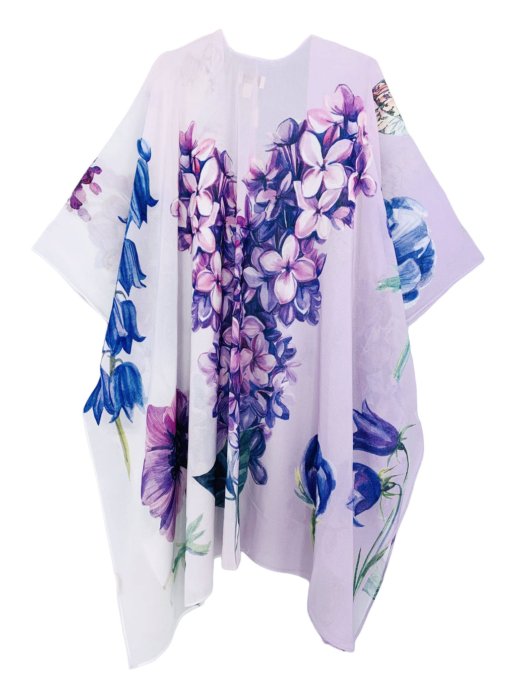 Purple Floral & Butterfly Kimono