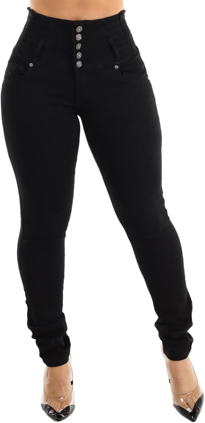 Moda Xpress Super High Waisted Butt Lifting Jeans for Women - Levanta Cola Skinny Jeans