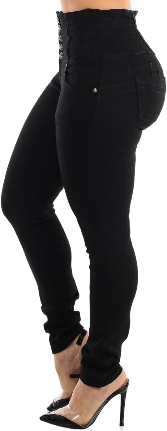 Moda Xpress Super High Waisted Butt Lifting Jeans for Women - Levanta Cola Skinny Jeans
