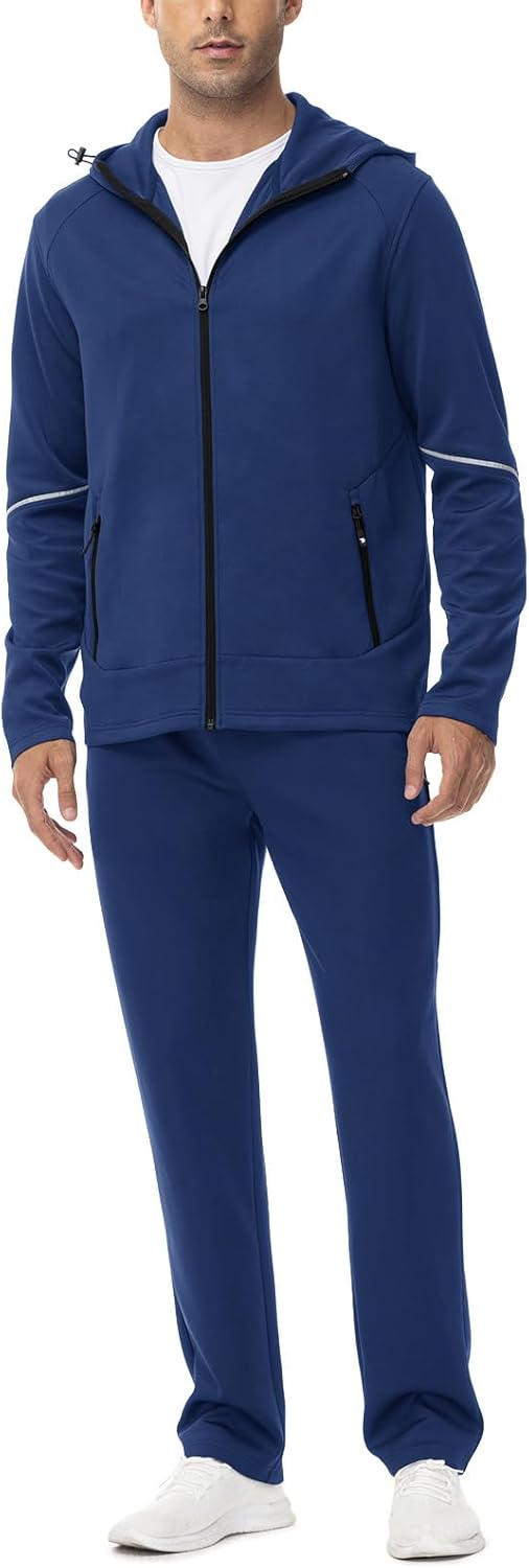 Rdruko Men's Track Suits 2 Piece Set Sweatsuits Tracksuits Jogging Workout Gym Warm Up Sportswear Suits with Hood