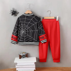 Spider Baseball Collar Top and Pants Set