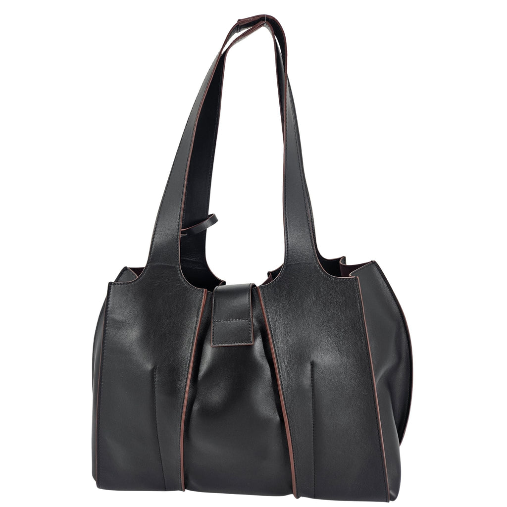 Eloise Black Leather Shoulder Bag