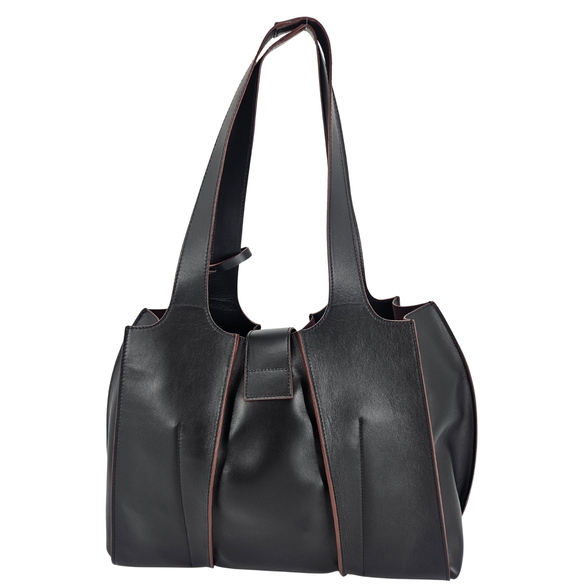 Eloise Black Leather Shoulder Bag
