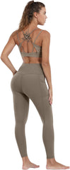 CHRLEISURE Leggings with Pockets for Women, High Waisted Tummy Control Workout Yoga Pants