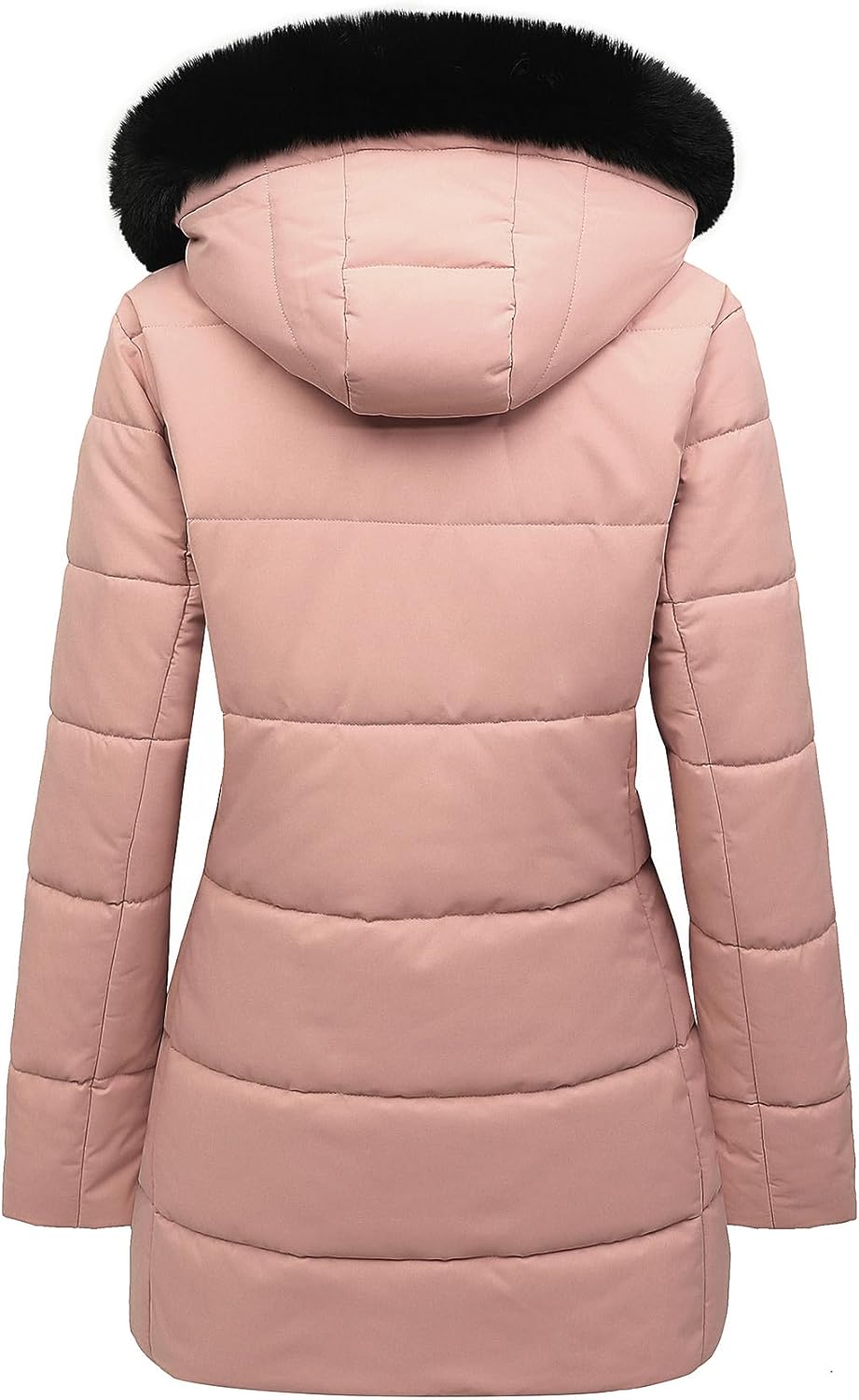 MOERDENG Women's Winter Puffer Coat Thicken Fleece Lined Down Jacket Waterproof Faux Fur Detachable Hooded Parka