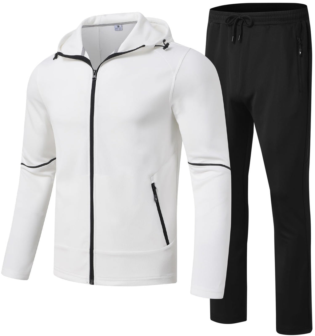 Rdruko Men's Track Suits 2 Piece Set Sweatsuits Tracksuits Jogging Workout Gym Warm Up Sportswear Suits with Hood