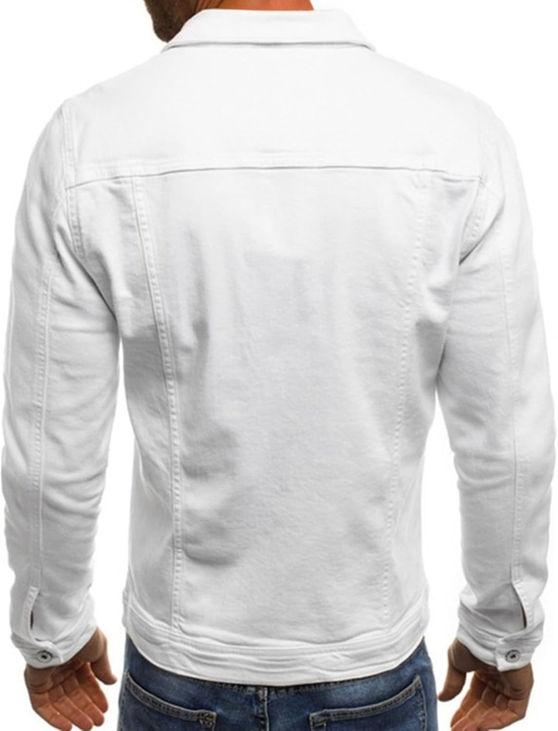 LONGBIDA Men's Casual Classic Denim Jacket Slim Fit Fashion Jean Coat