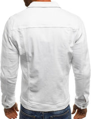 LONGBIDA Men's Casual Classic Denim Jacket Slim Fit Fashion Jean Coat