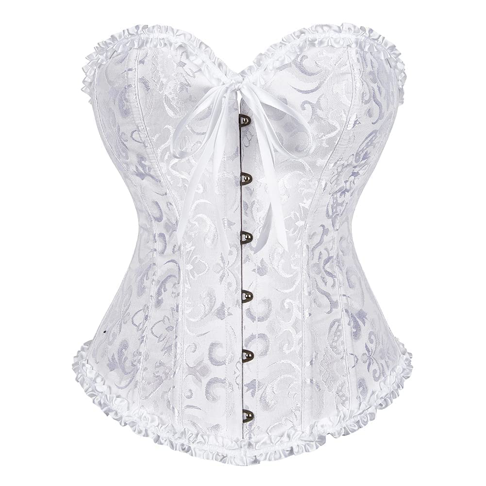 SZIVYSHI Corset Tops for Women, Bustier Shapewear Lingerie, Lace Waist Push Up Bodysuit